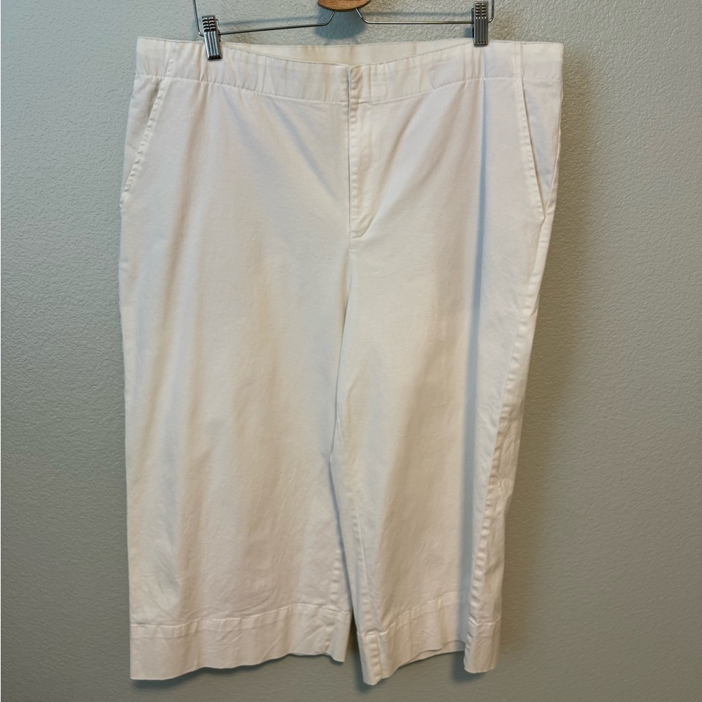 Prologue White Wide Leg Capri Pants